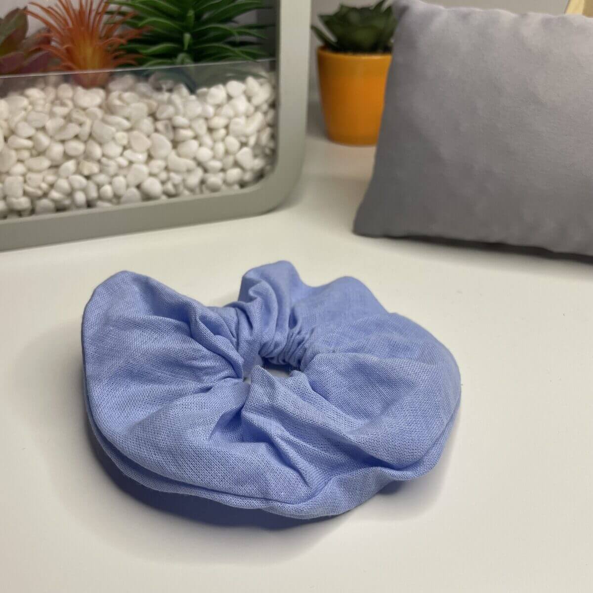 Chouchou en tissu upcyclé en coton fait main